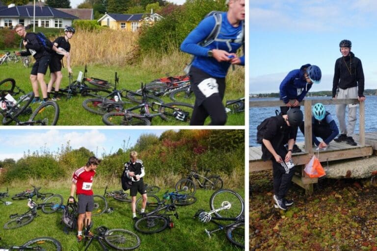 Billedcollage af efterskolelever til x-race