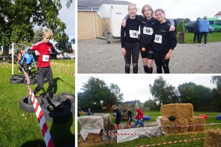 Billedcollage med elever fra Adventure Efterskolen til x-race